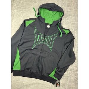 TAPOUT Jacket Men's XL Black Vtg Y2K Full Zip Embroidered Logo MMA Track